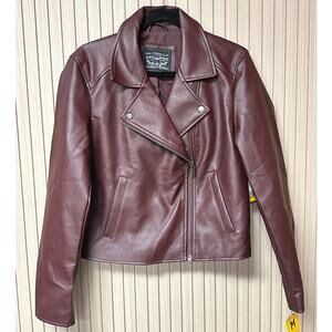 Levi’s Women’s Lightweight Faux Leather Moto Jacket Fig Size M